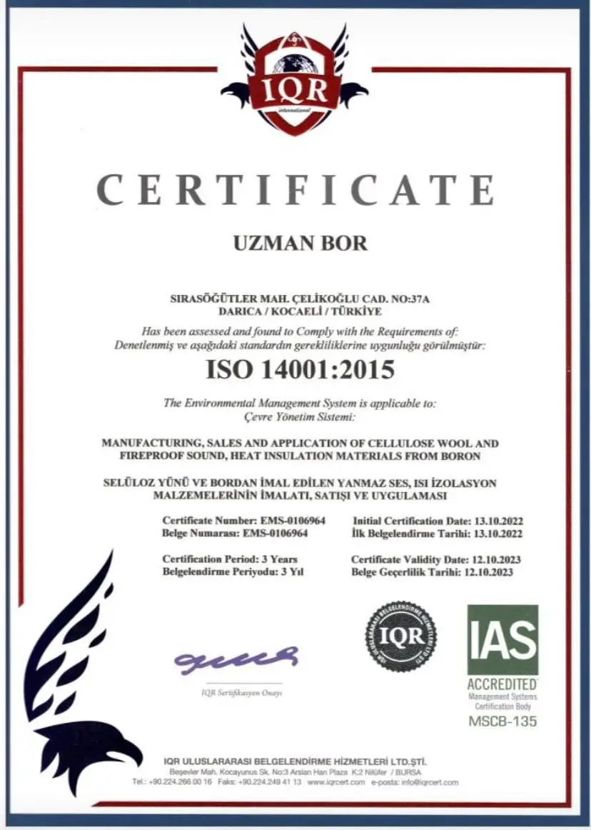 ISO 14001 Çevre Yönetim Sistemi